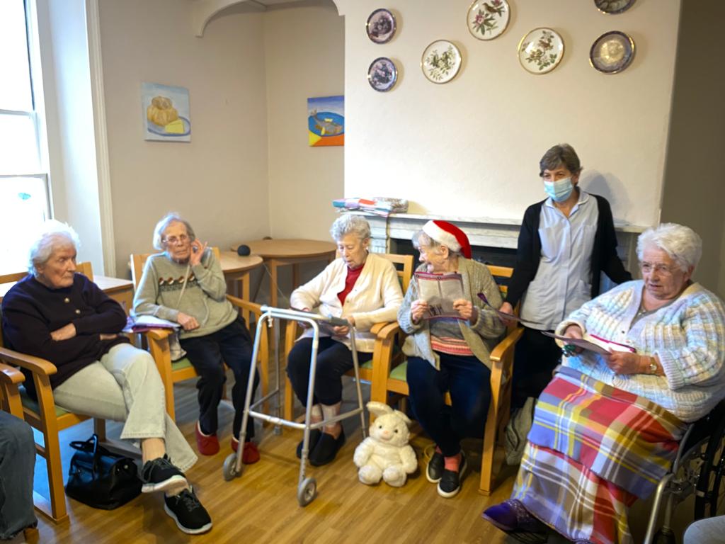 Residents attending a Christmas service